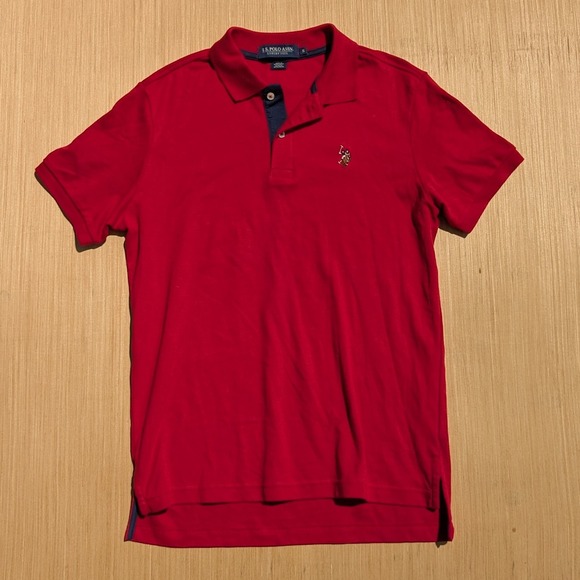 U.S. Polo Assn. Other - U.S. Polo Assn. Luxury Feel Red Soft Preppy Short Sleeve Polo Shirt Men's Small